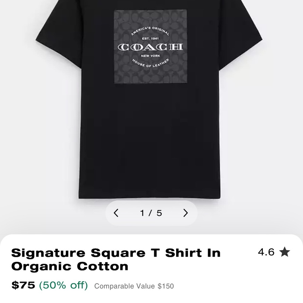 Coach Black Signature Square T-Shirt
